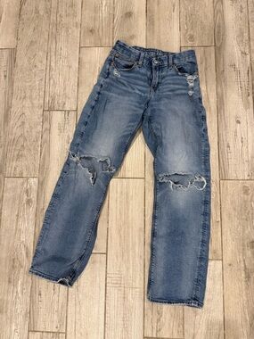 American Eagle Outfitters Light Blue Distressed Straight Jeans